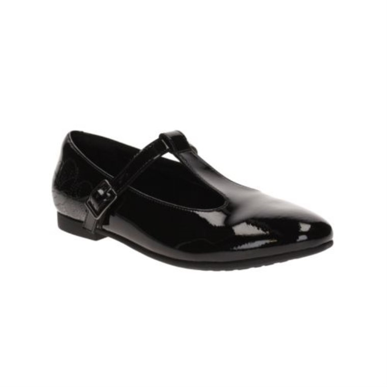 Selsey Fudge Inf G Ajuste Charol Negro Clarks
