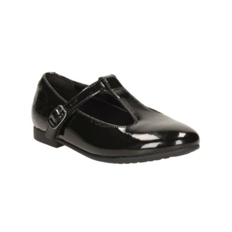 Selsey Fudge Inf G Ajuste Clarks Charol Negro