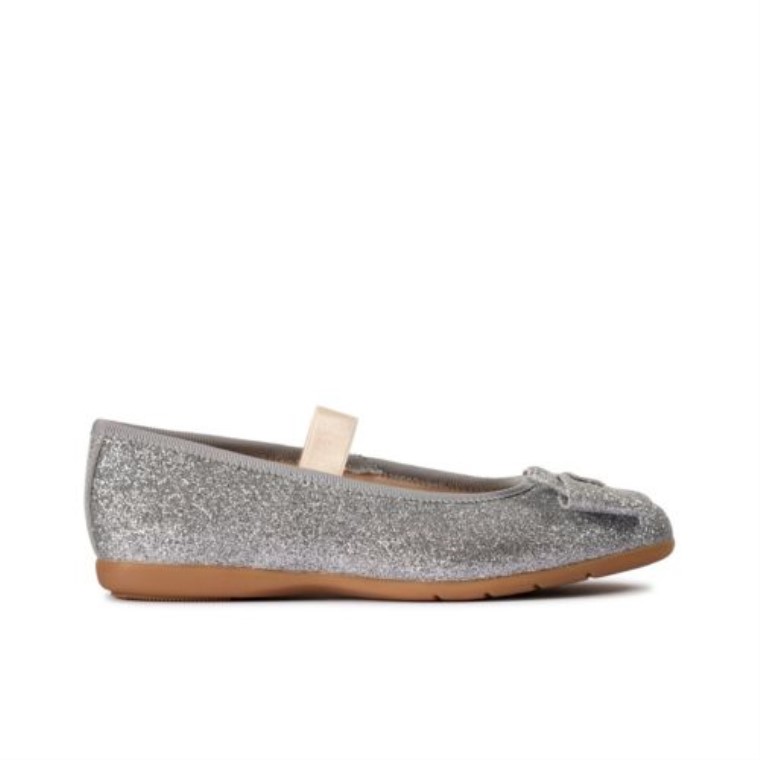 Lazo De Baile De Cuero Plateado Jnr F Fit Clarks