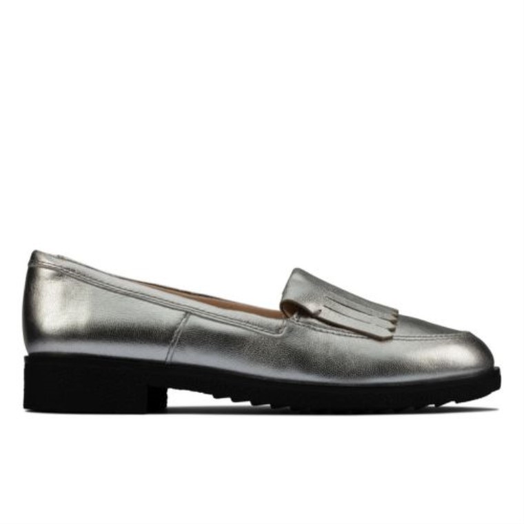 Falda Escocesa Clarks Griff Plateada Metalizada