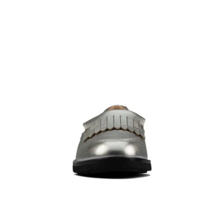 Falda Escocesa Clarks Griff Plateada Metalizada