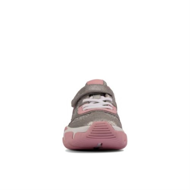 Plateado Metalizado Kuju Run Jnr G Fit Clarks