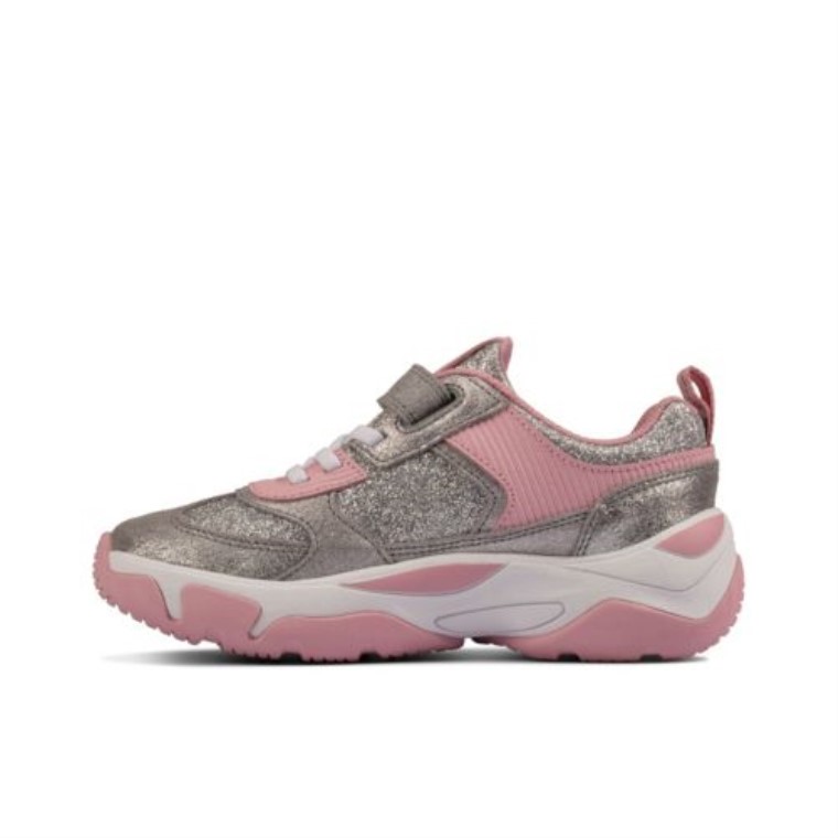 Plateado Metalizado Kuju Run Jnr G Fit Clarks
