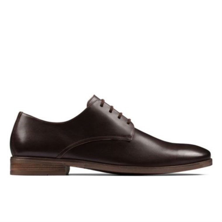 Stanford Walk Cuero Marrón Oscuro Clarks