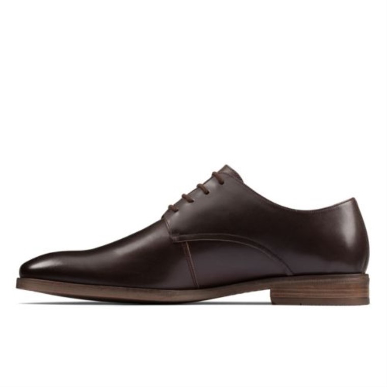 Stanford Walk Cuero Marrón Oscuro Clarks