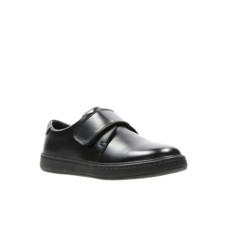 Calle Brillo Inf G Ajuste Cuero Negro Clarks