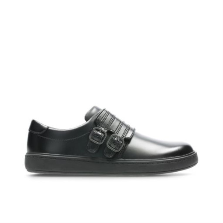 Street Stride Jnr F Fit Clarks Cuero Negro
