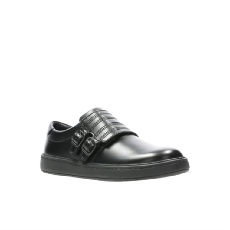 Street Stride Jnr F Fit Clarks Cuero Negro