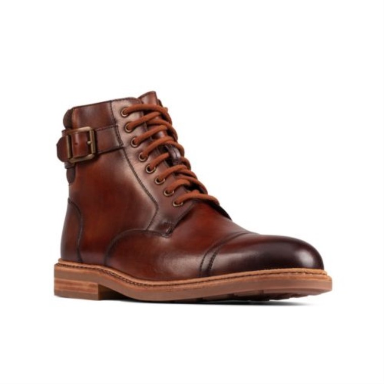Cuero Marrón Clarks Clarkdale Hola