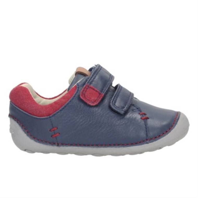 Las Nuevas Toby Fst G Fit Clarks Cuero Azul Marino