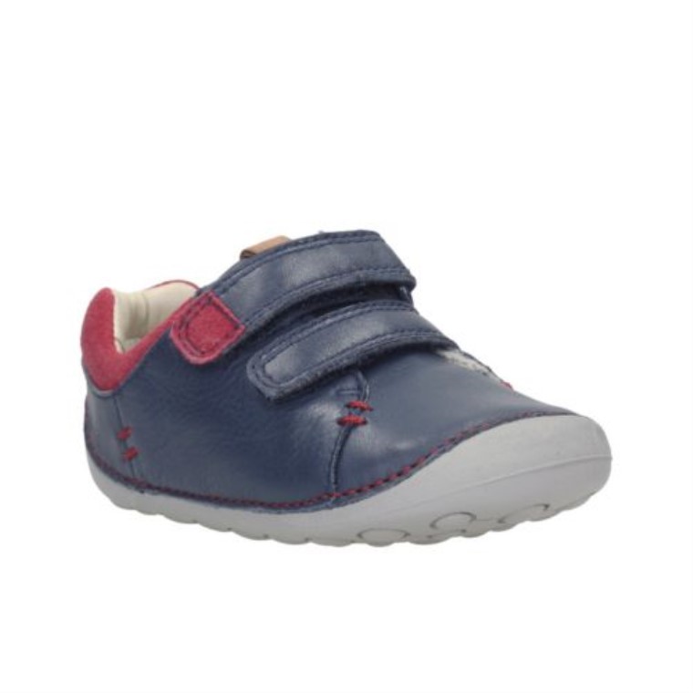 Las Nuevas Toby Fst G Fit Clarks Cuero Azul Marino
