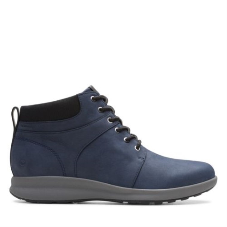 Un Adornar Caminar Clarks Nubuck Azul Marino