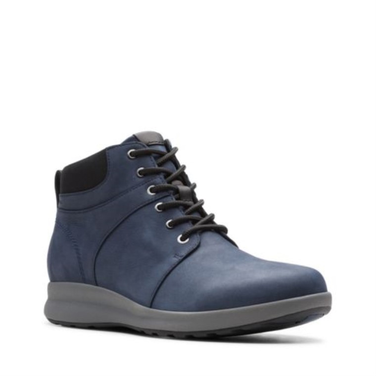 Un Adornar Caminar Clarks Nubuck Azul Marino