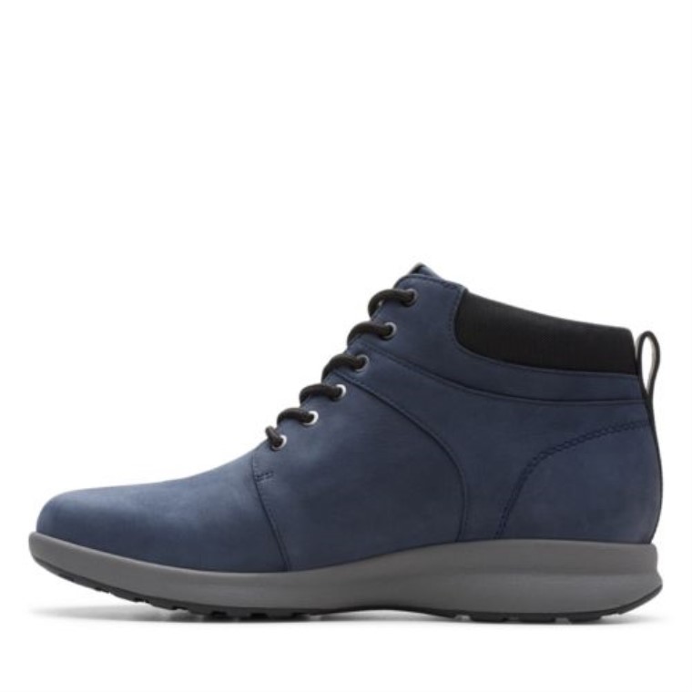 Un Adornar Caminar Clarks Nubuck Azul Marino