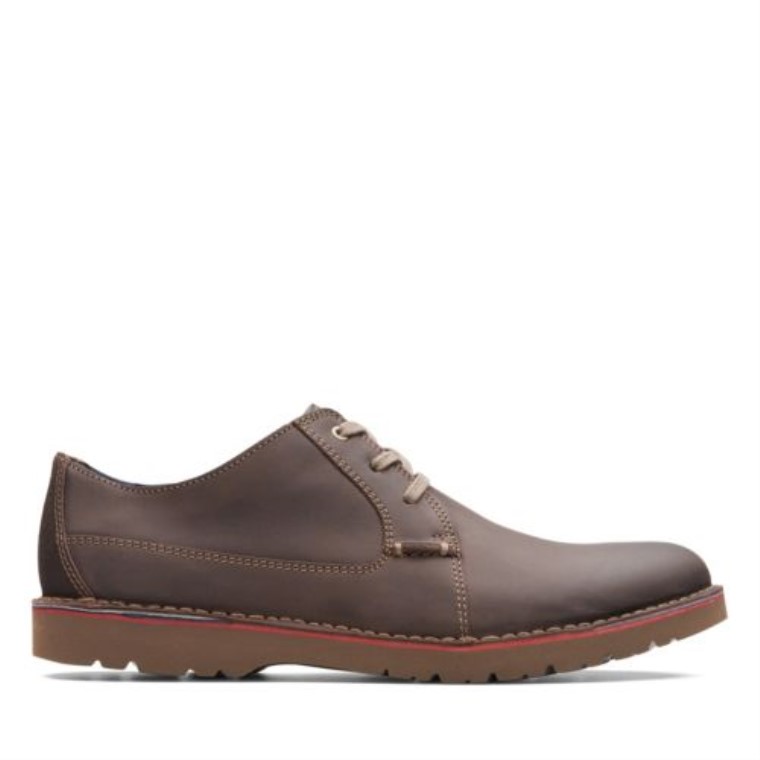 Vargo Liso Clarks Marrón Oscuro Cuero