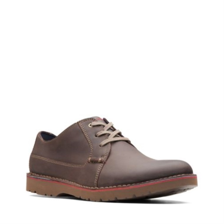 Vargo Liso Clarks Marrón Oscuro Cuero