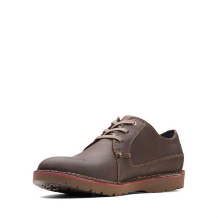 Vargo Liso Clarks Marrón Oscuro Cuero