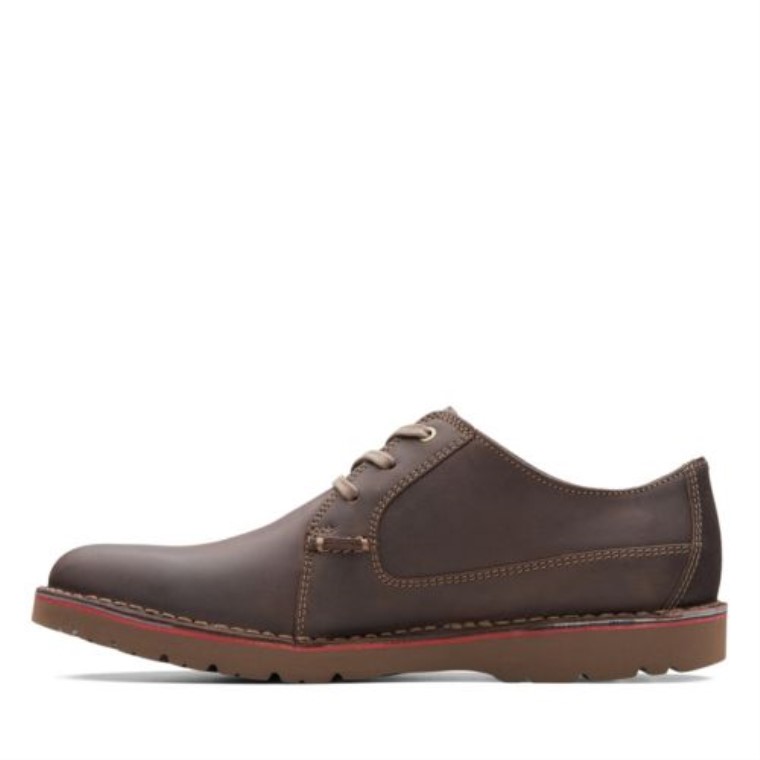 Vargo Liso Clarks Marrón Oscuro Cuero