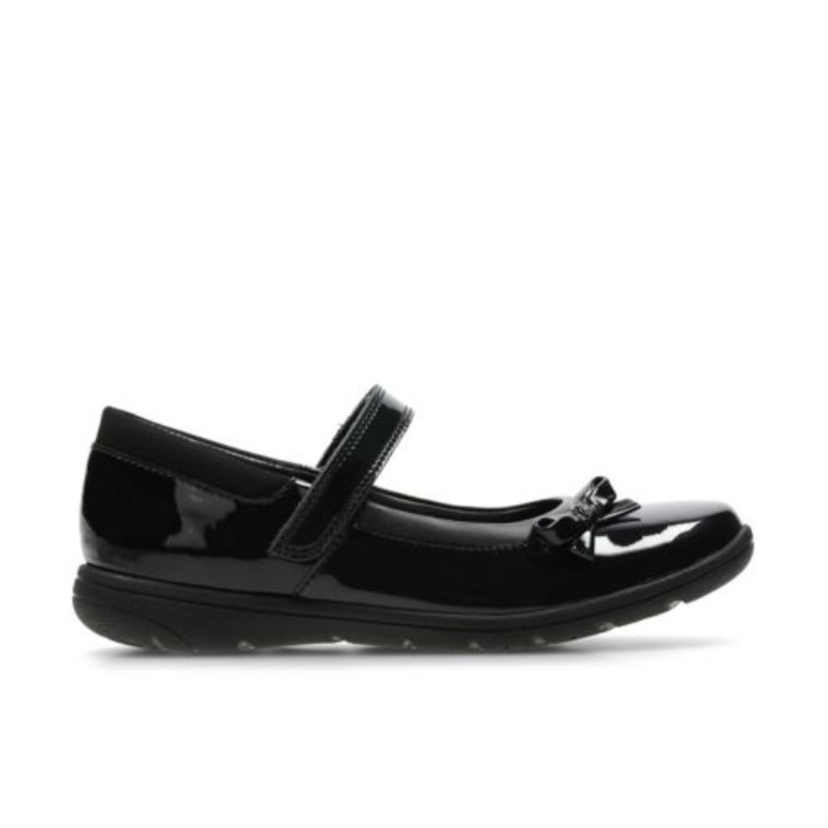 Estrella De Riesgo Inf H Fit Clarks Charol Negro