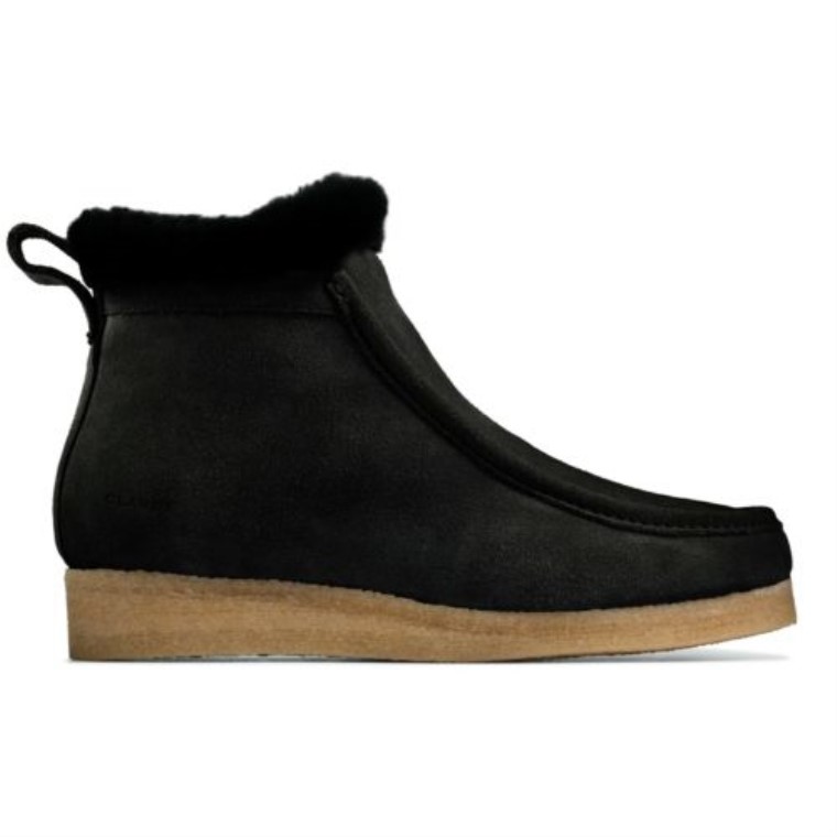 Wallabee Escarcha Clarks Negro Sde