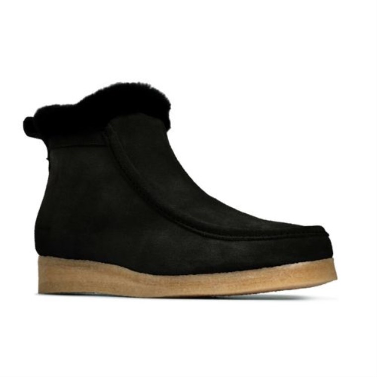 Wallabee Escarcha Clarks Negro Sde