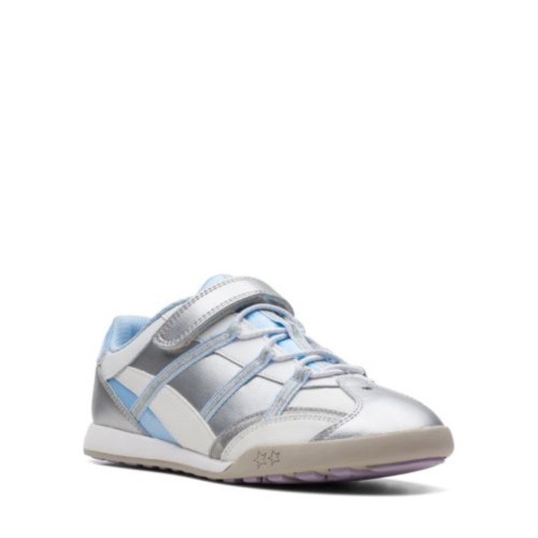 Blanco Clarks Risa Lite Jnr G Ajuste