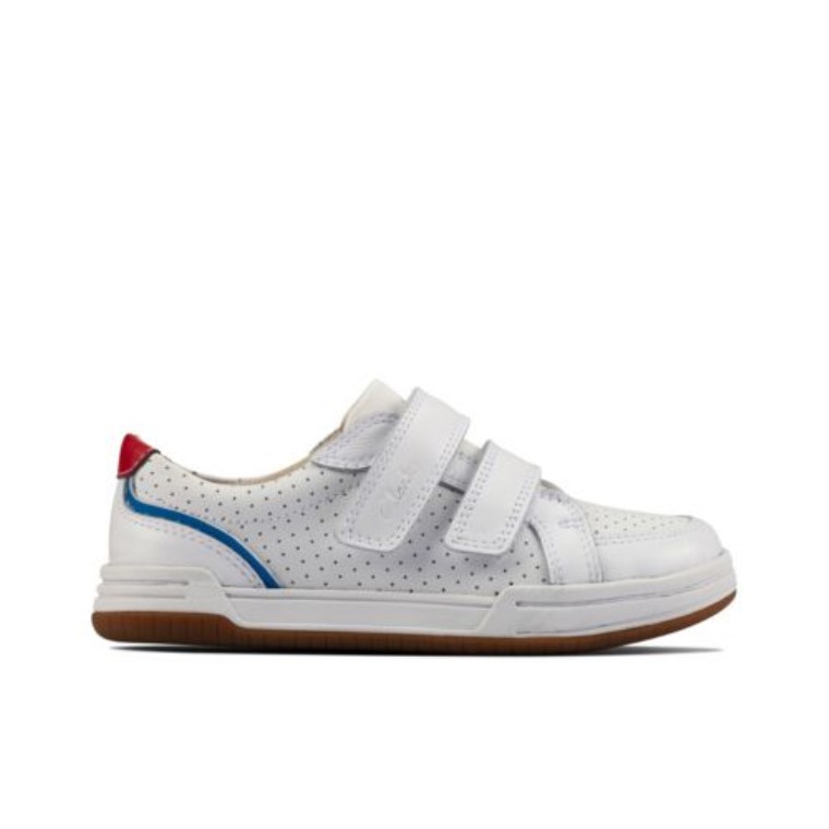 Cuero Blanco Fawn Solo Jnr F Fit Clarks