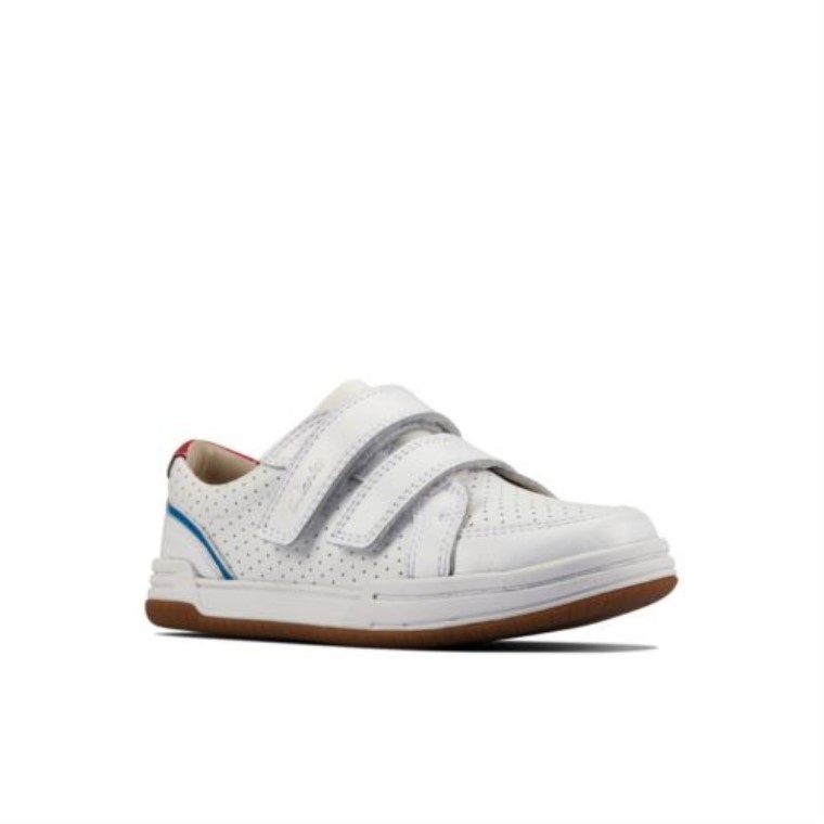 Cuero Blanco Fawn Solo Jnr F Fit Clarks