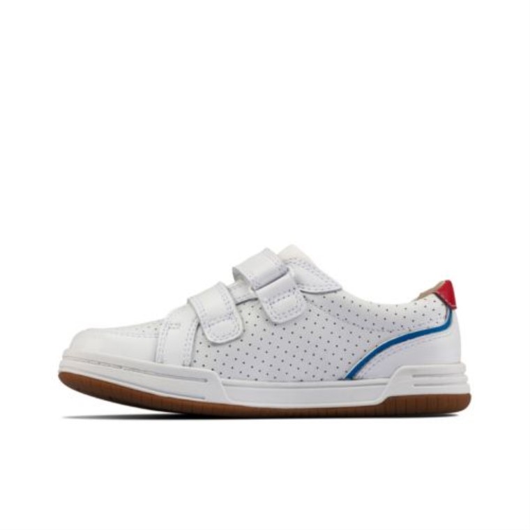 Cuero Blanco Fawn Solo Jnr F Fit Clarks