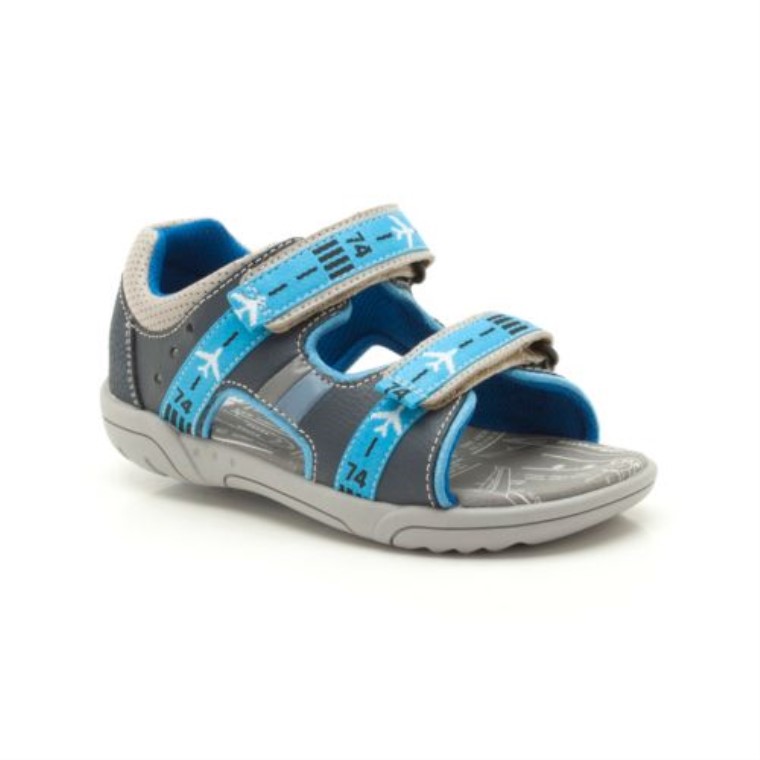 Wing Bay Pre G Fit Clarks Cuero Azul Marino