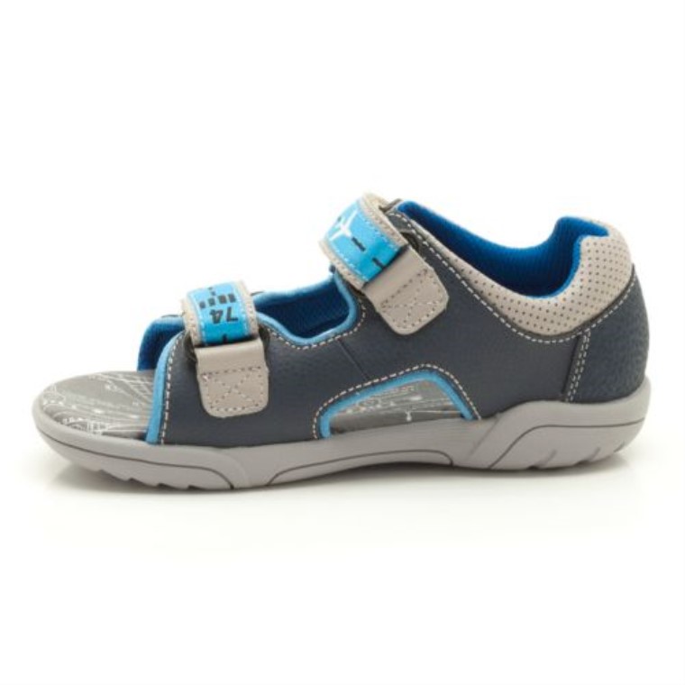 Wing Bay Pre G Fit Clarks Cuero Azul Marino