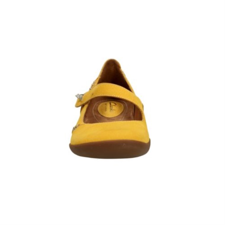 Amarillo Bajo Cuero Clarks Felicia Ciruela