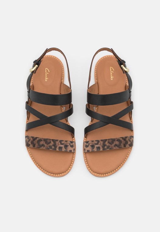 Sandalias Negras Clarks Karsea Para El Sol