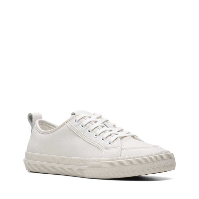 Cuero Blanco Clarks Roxby Encaje