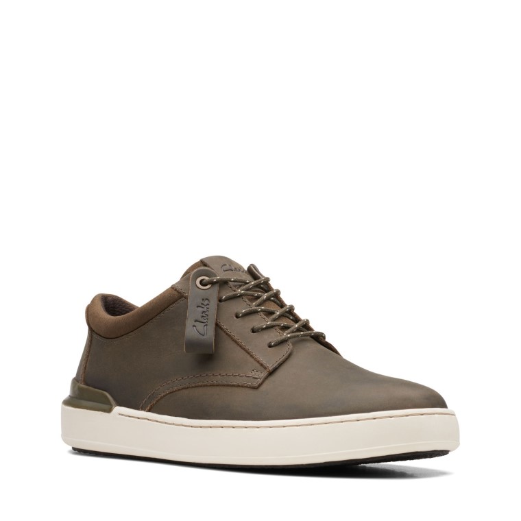 Derby Clarks Court Lite Cuero Verde Oliva