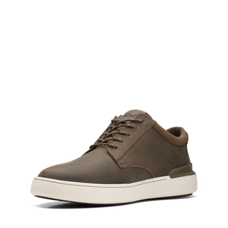 Derby Clarks Court Lite Cuero Verde Oliva
