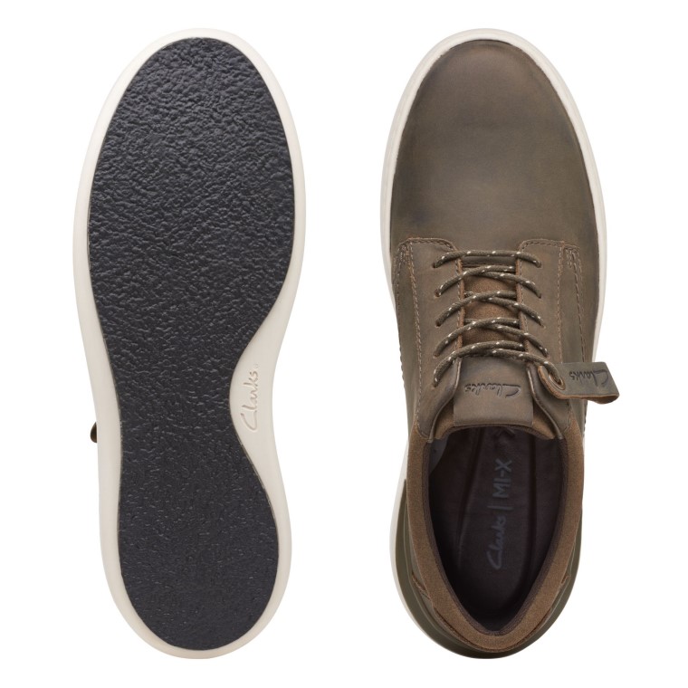 Derby Clarks Court Lite Cuero Verde Oliva