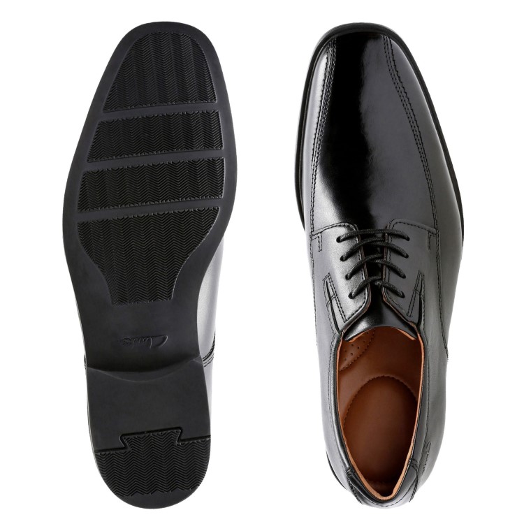 Clarks Cuero Negro Tilden Caminar