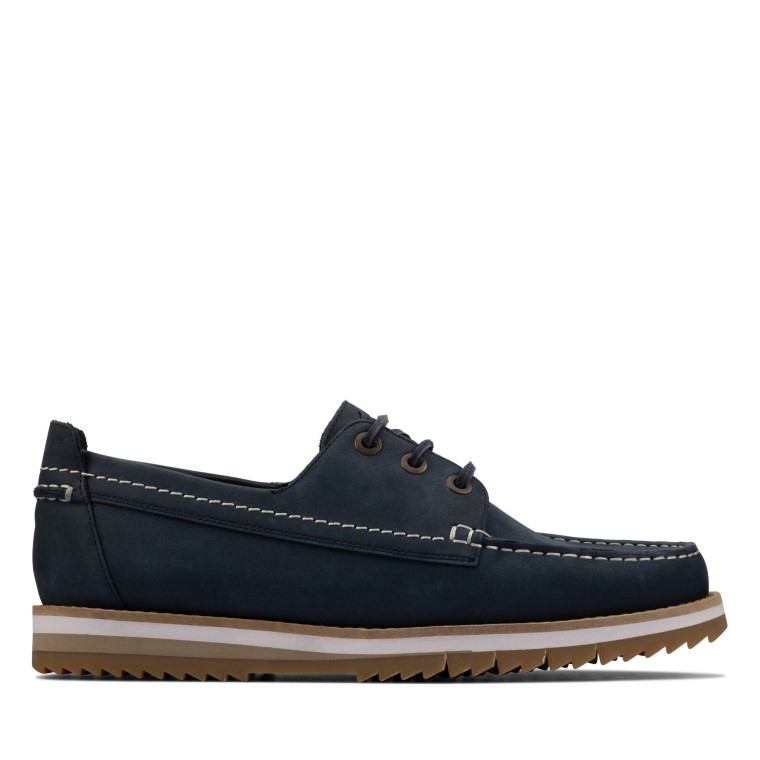 Clarks Azul Marino Nubuck Encaje Durston
