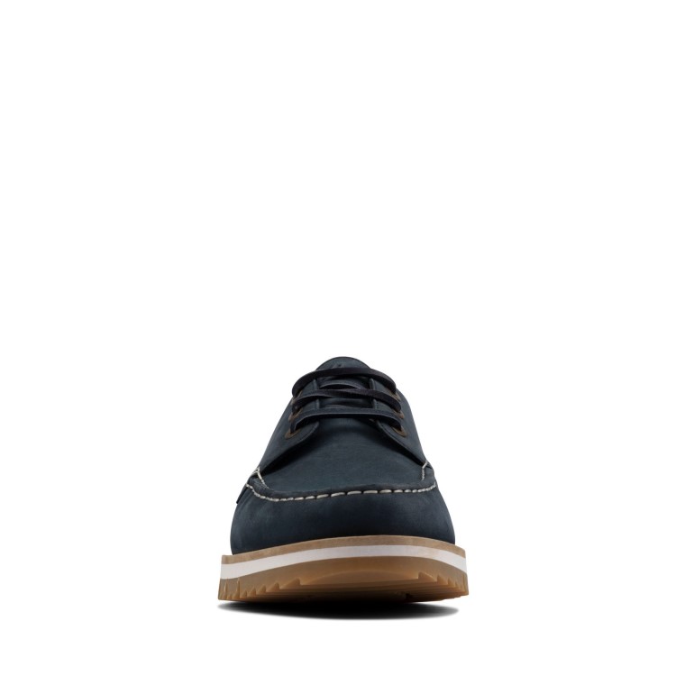 Clarks Azul Marino Nubuck Encaje Durston