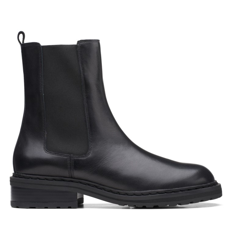 Clarks Tilham Chelsea Cuero Negro