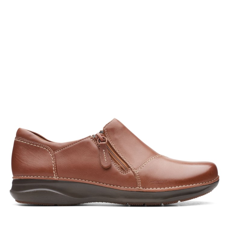 Cuero Marrón Oscuro Clarks Appley Cremallera
