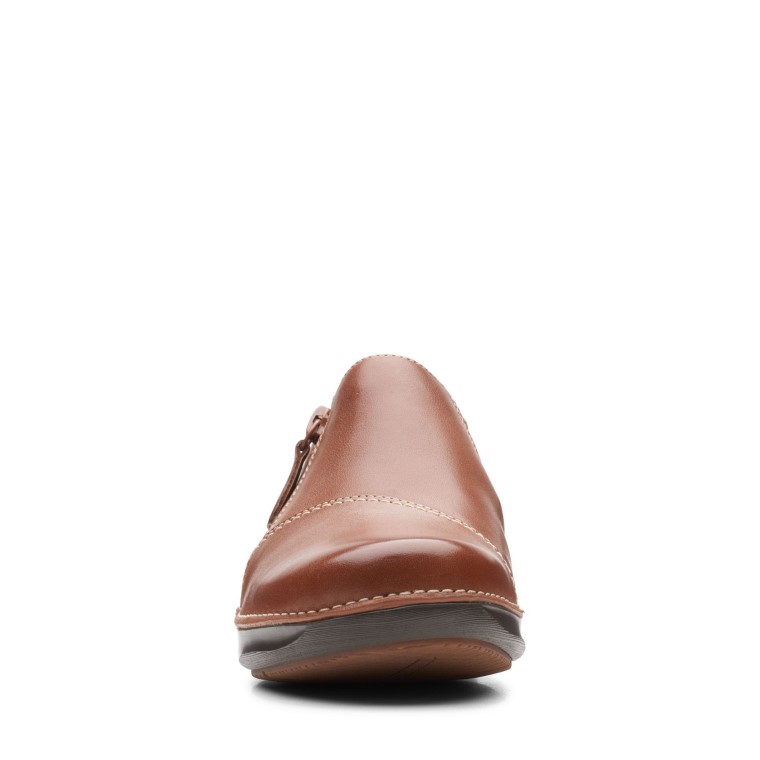 Cuero Marrón Oscuro Clarks Appley Cremallera