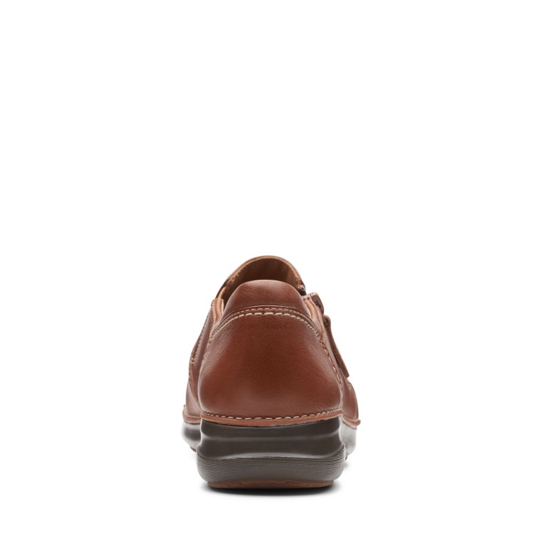 Cuero Marrón Oscuro Clarks Appley Cremallera