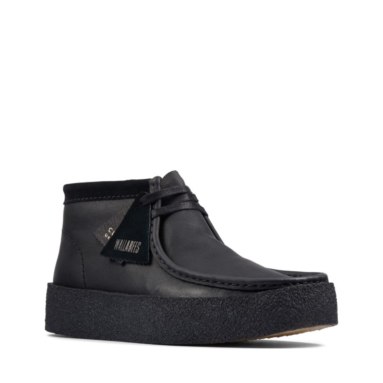 Taza Wallabee De Cuero Negro Bt Clarks
