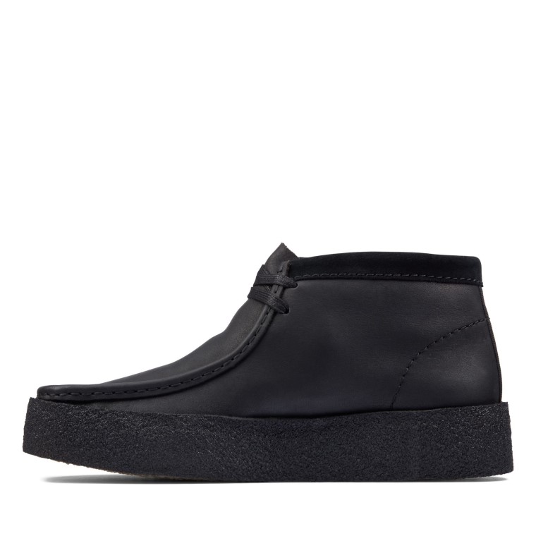 Taza Wallabee De Cuero Negro Bt Clarks