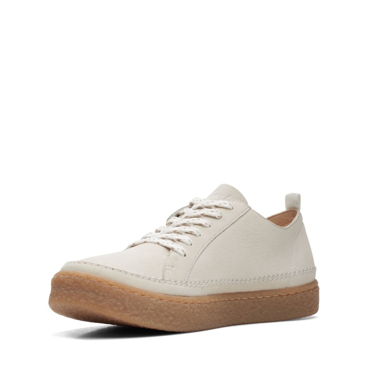 Encaje Clarks Barleigh En Cuero Blanco