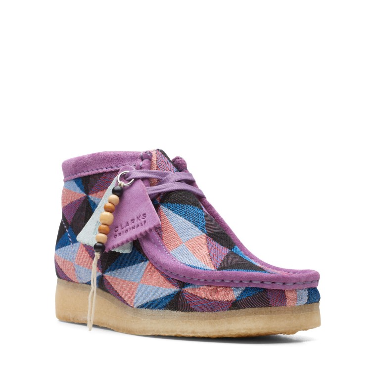 Botas Wallabee Clarks Púrpura Combi