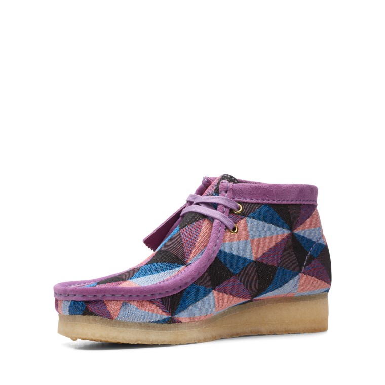 Botas Wallabee Clarks Púrpura Combi