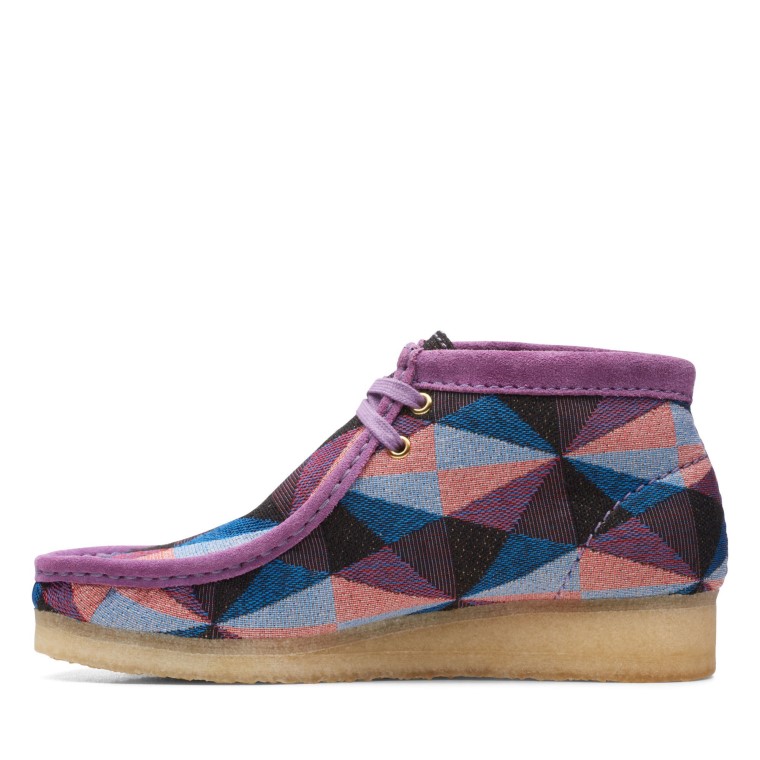Botas Wallabee Clarks Púrpura Combi